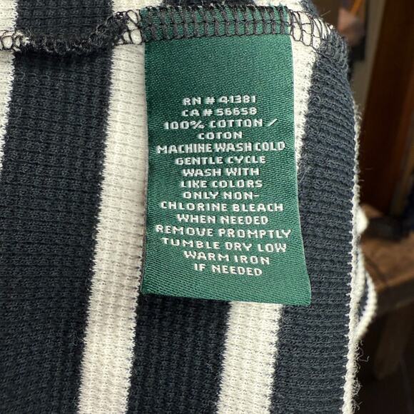 Lauren Ralph Lauren Women's Black & White Striped Stretch Cotton Midi Dress L - Picture 11 of 12